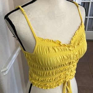 Love Tree yellow cropped tank